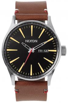  Nixon Sentry Leather Black Brown A105 019 Uhren