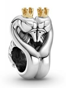  Pandora Two-Tone Swans and Heart 799315C00 clip
