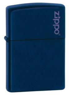 Zippo Navy Blue Matte Logo Zippo 239ZL Feuerzeug