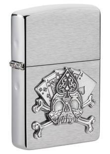  Zippo Card Skull Emblem 49293 feuerzeug