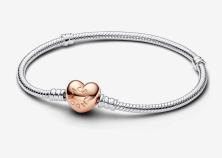  Pandora Moments Heart & Snake Chain 14k rose gold plating 580719-20 armband