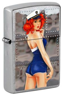  Zippo Pin Up Girl Red Head 3633 feuerzeug