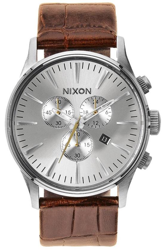  Nixon Sentry Chrono Leather Saddle Gator A405 1888 Uhren