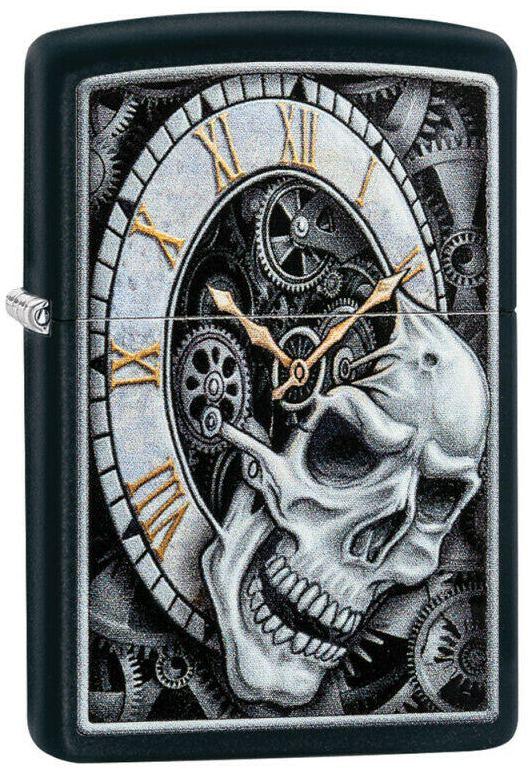  Zippo Skull Clock 29854 Feuerzeug