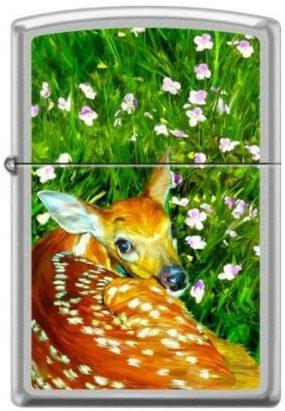  Zippo Fawn Deer Flower Bed 4366  Feuerzeug