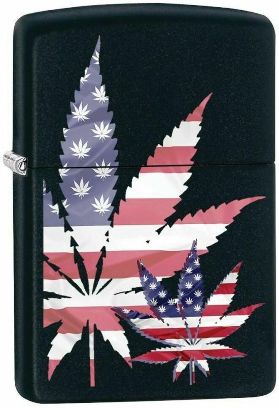  Zippo Cannabis Leaf USA Flag 8979 Feuerzeug