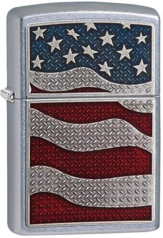 Zippo 29513 Diamond Plate Flag Feuerzeug