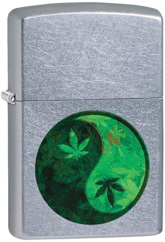 Zippo 5921 Cannabis Leaf Yin Yang Feuerzeug