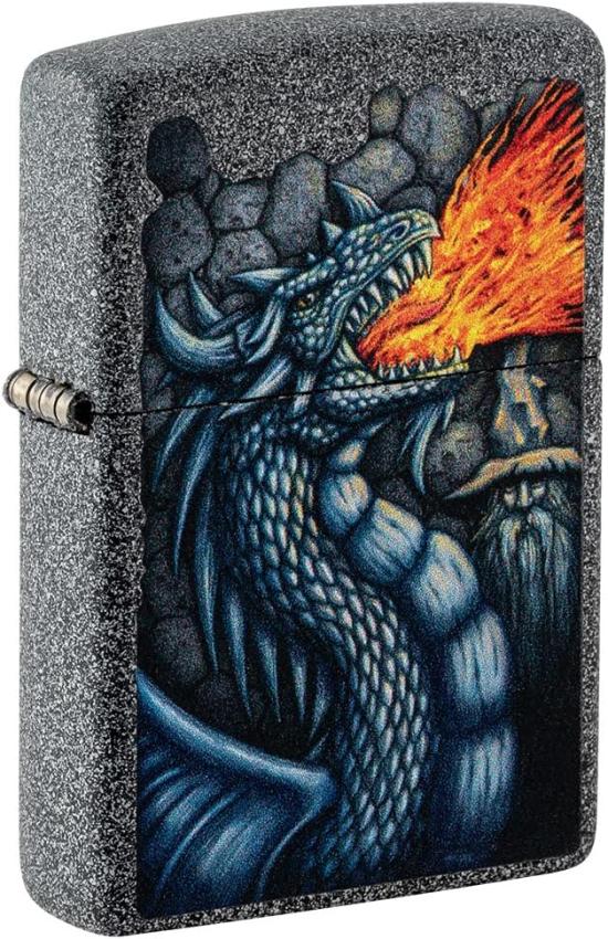  Zippo Fiery Dragon Design Iron Stone 49776 feuerzeug