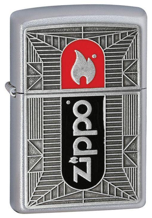 Zippo Blk/Red Chrome Emblem 20283 Feuerzeug