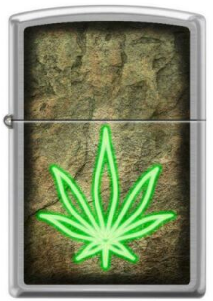  Zippo Neon Cannabis Leaf 4341 feuerzeug