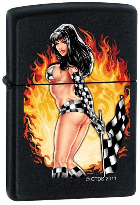 Zippo Trevco Checker Pinup Girl 7282 Feuerzeug