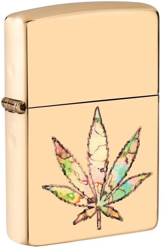  Zippo Leaf Cannabis Fusion Brass 49240 feuerzeug