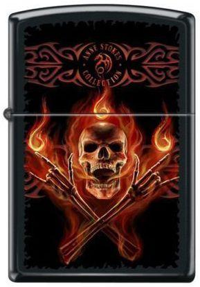 Zippo Anne Stokes Flaming Skull 8438 Feuerzeug