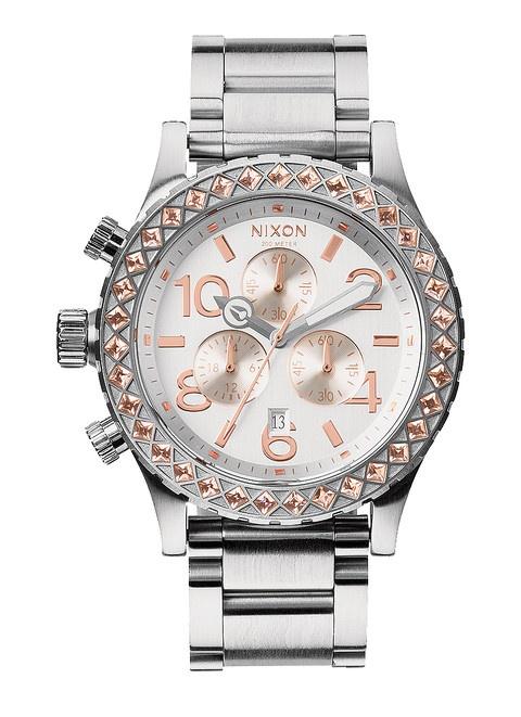  Nixon 42-20 Chrono Silver/Champagne/Crystal A037 1519 Uhren