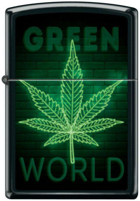  Zippo Cannabis Green World 2418 Feuerzeug
