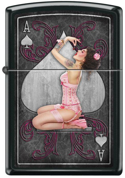 Zippo Ace of Pink Pinup Girl 7949 Feuerzeug