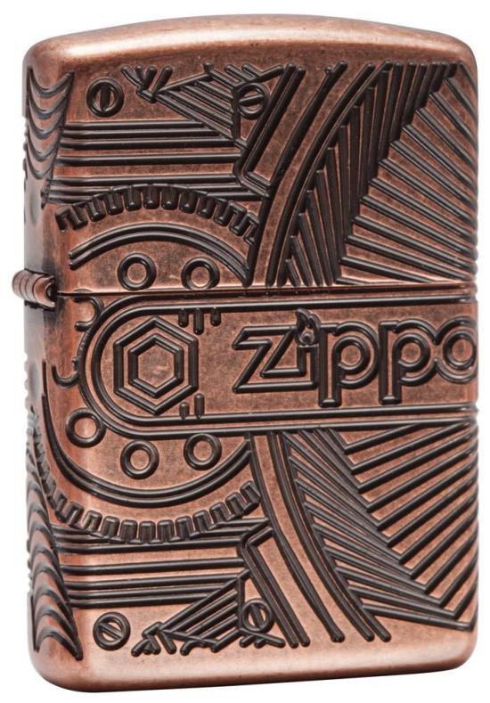 Zippo 29523 Gear Antique Copper Armor Feuerzeug