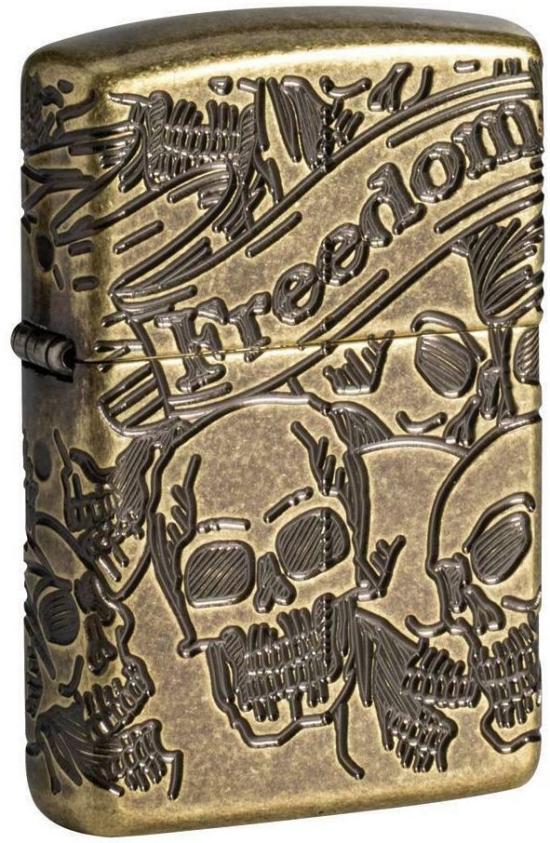  Zippo Freedom Skull Design 49035 Feuerzeug