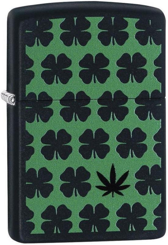  Zippo Clover and Cannabis Leaf 29729 Feuerzeug