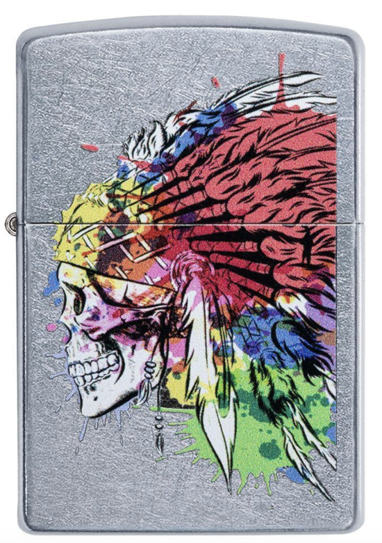  Zippo Skull With Headdress 49111 Feuerzeug