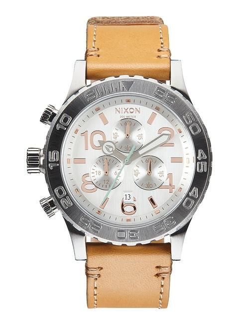  Nixon 42-20 Chrono Leather Natural/Silver A424 1603 Uhren